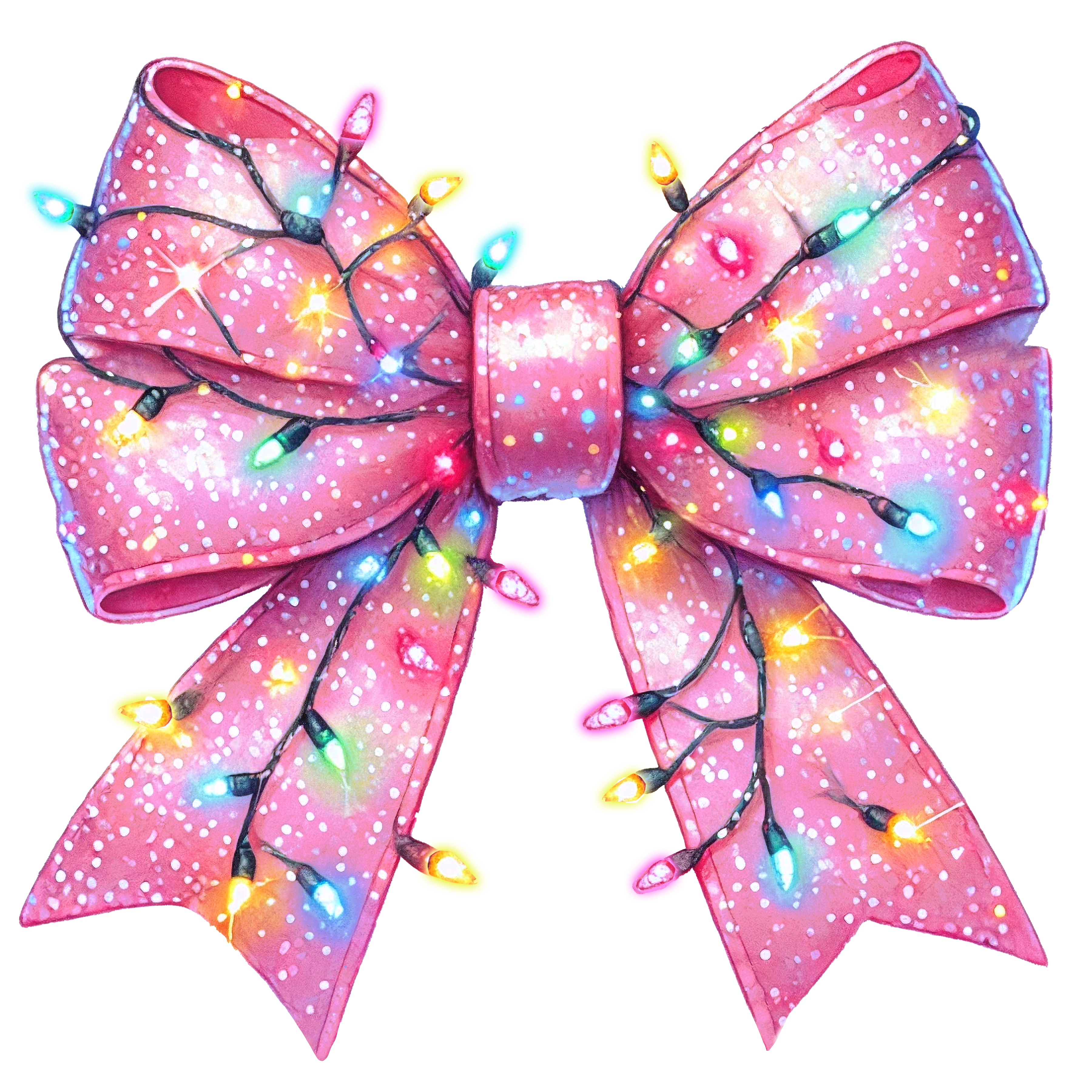 Ready to Press Christmas Pink Coquette Fancy Bow