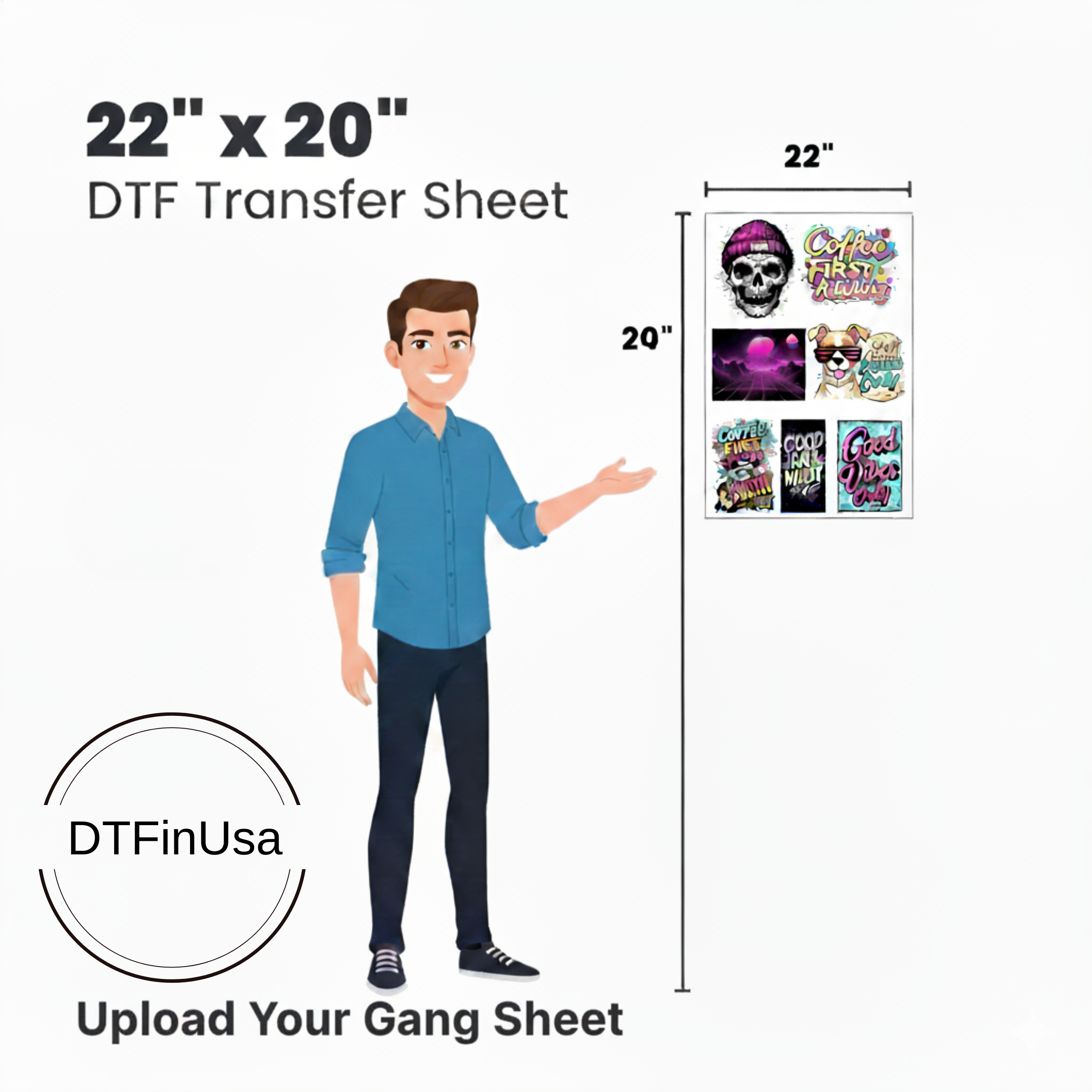 Create & Upload Your Custom DTF Gang Sheet